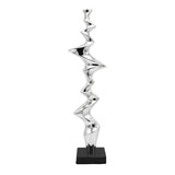 Abstract Silver Chrome Spiral Table Sculpture at Zubaidas Homestore Pakistan