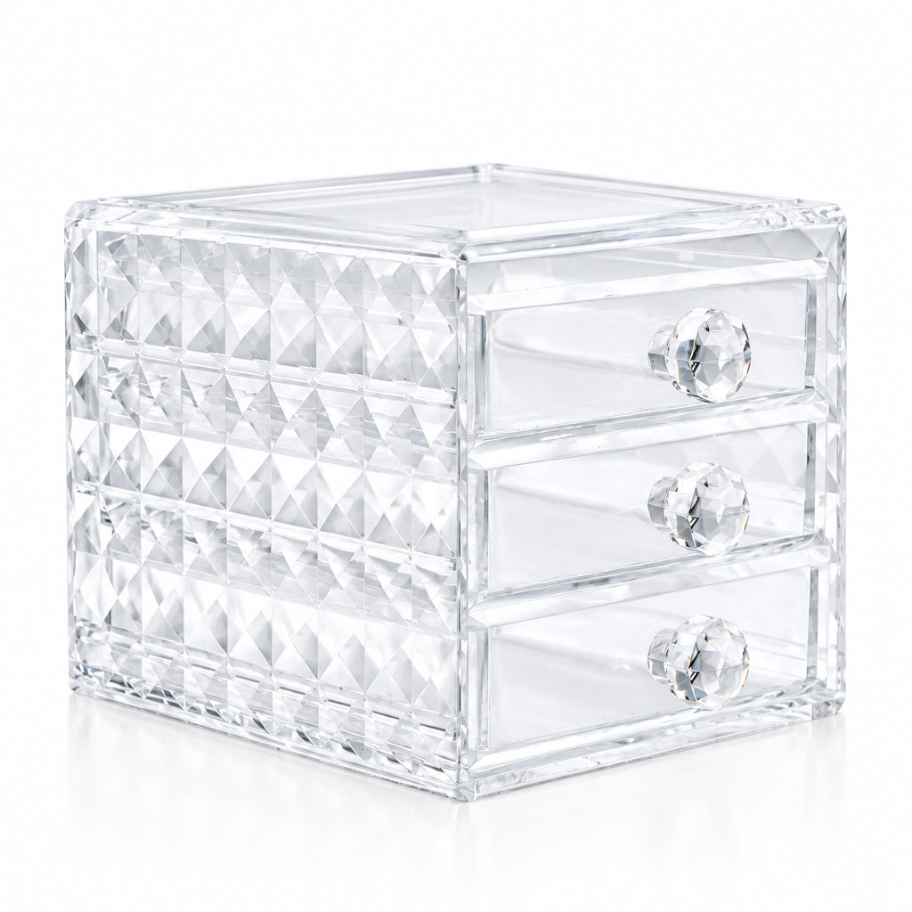 Acrylic 3 Drawer Cosmetic and Jewellery Organizer at Zubaidas Homestore. Most Trusted Homestore in Pakistan