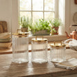 Acrylic 3 Pieces Airtight Jar Set of 3 Gold at Zubaidas Homestore Pakistan