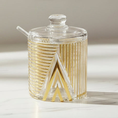 Acrylic Design Sugar Pot with Lid and Spoon at Zubaidas Homestore