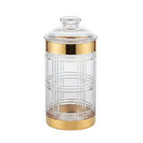 Acrylic Jar Set of 3 With Gold Trim and Texture at Zubaidas Homestore Best for Home Shopping
