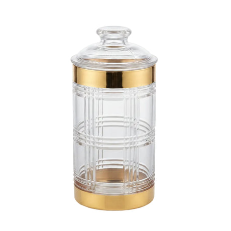 Acrylic Jar Set of 3 With Gold Trim and Texture at Zubaidas Homestore Best for Home Shopping