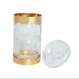 Acrylic Jar Set of 3 With Gold Trim and Texture at Zubaidas Homestore Online Pakistan
