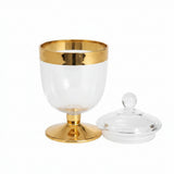 Acrylic Jar With Gold Rim and Pedestal Base at Zubaidas Homestore Best for Home Shopping