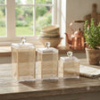 Acrylic Storage Jar Set of 3 Square Gold Lined at Zubaidas Homestore Pakistan