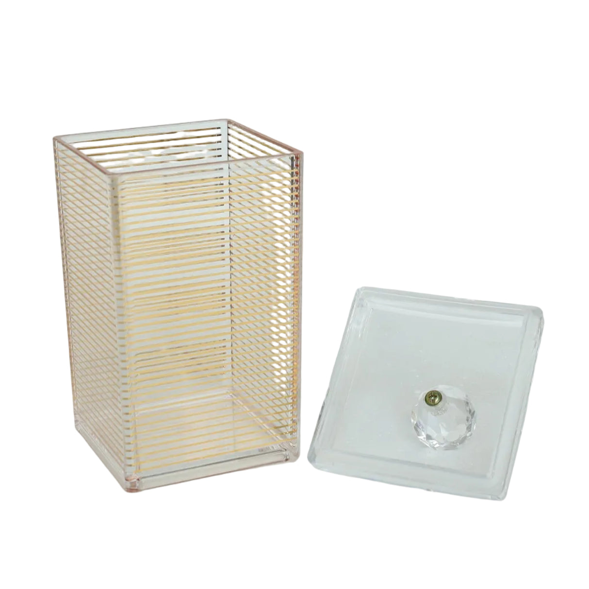 Acrylic Storage Jar Set of 3 Square Gold Lined at Zubaidas Homestore Online Pakistan