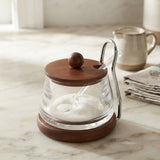 Acrylic Sugar Pot with Wooden Stand at Zubaidas Homestore