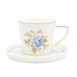 Angela Ceramic Blue Rose Cup and Saucer 6 Pieces Set at Zubaidas Homestore. Most Trusted Homestore in Pakistan
