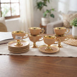 Angela Cup and Saucer 6 Pieces Set Beige at Zubaidas Homestore