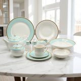 Angela Luxury Aqua Mint Dinner Set 47 Pieces at Zubaidas Homestore