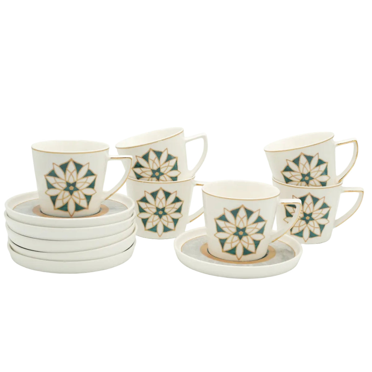 Angela Royal Cup and Saucers 6 Pieces Set at Zubaidas Homestore