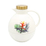 Angela White Thermos with Gold Lid and Floral Motif at Zubaidas Homestore Pakistan