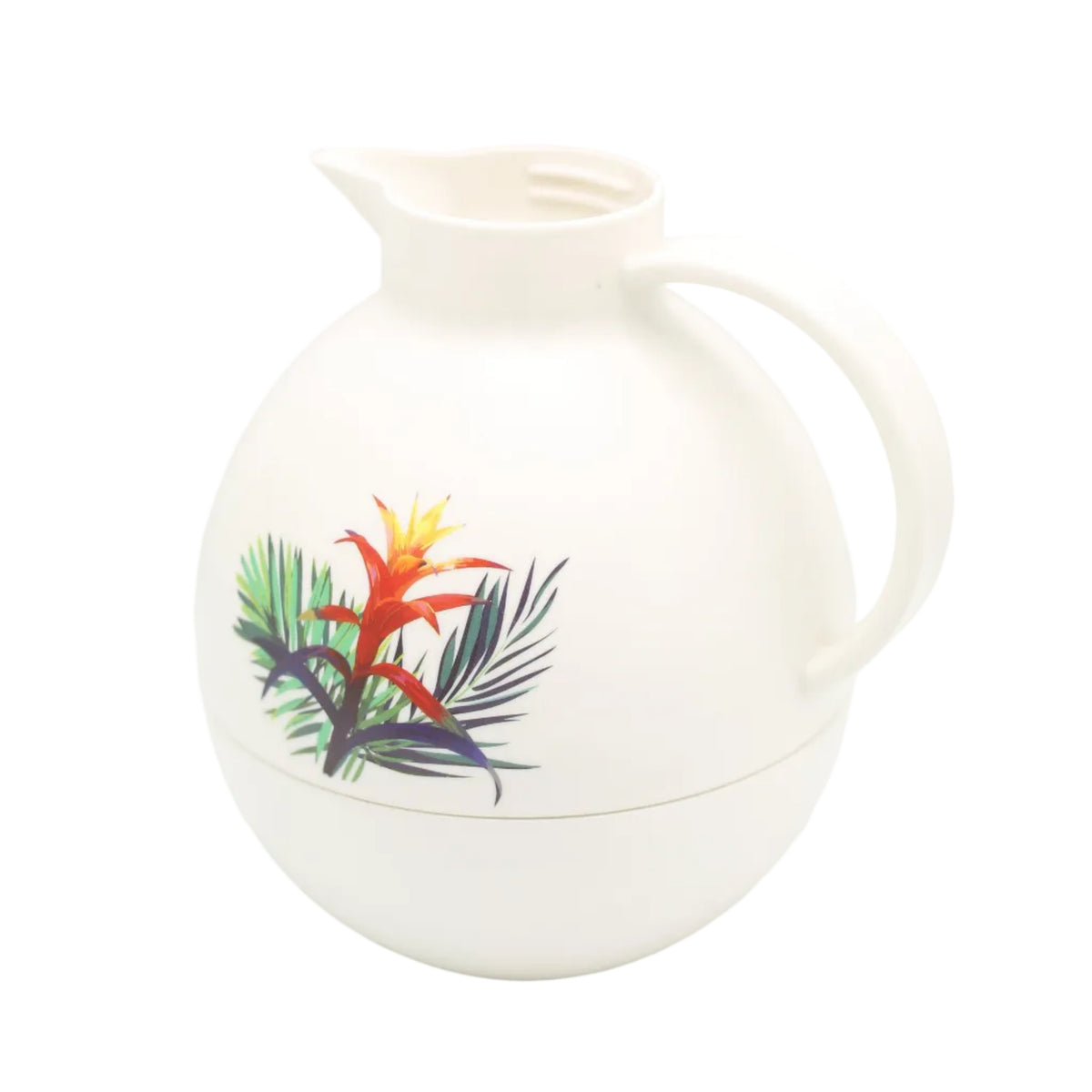 Angela White Thermos with Gold Lid and Floral Motif at Zubaidas Homestore. Best Online Homestore in Pakistan
