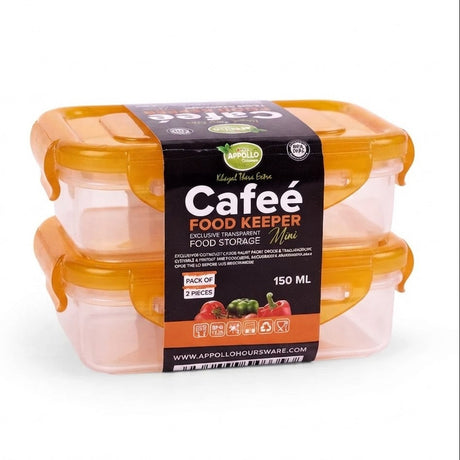 Appollo 2 Pieces Food Keeper Cafee 150ml at Zubaidas Homestore Pakistan
