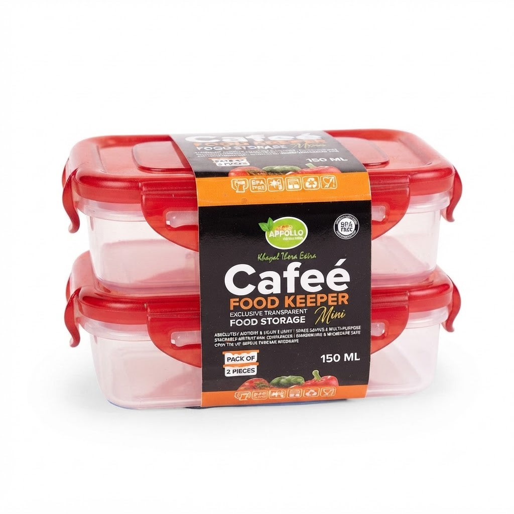 Appollo 2 Pieces Food Keeper Cafee 150ml at Zubaidas Homestore Online Pakistan