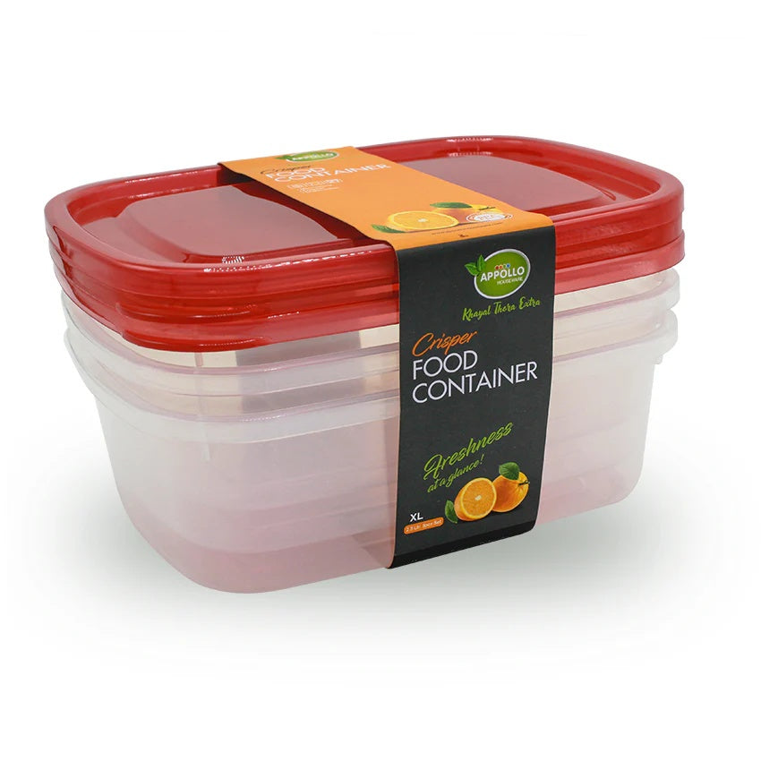Appollo 3 Pcs Crisper Food Container XL 2500ml at Zubaidas Homestore Pakistan