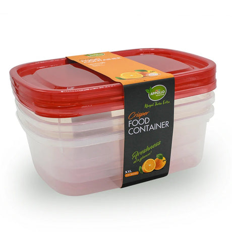 Appollo 3 Pcs Crisper Food Container XXL 4000ml at Zubaidas Homestore Pakistan