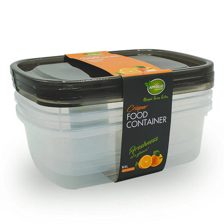 Appollo 3 Pcs Crisper Food Container XXL 4000ml at Zubaidas Homestore Online Pakistan