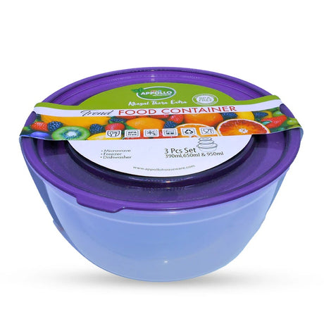 Appollo 3 Pcs Trend Food Container Set 950ml at Zubaidas Homestore Pakistan