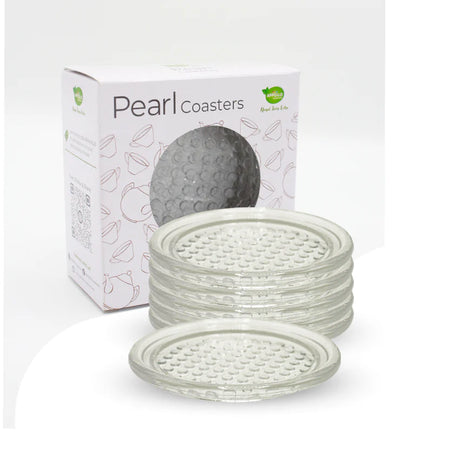 Appollo Transparent Pearl Coasters 6 Pcs Set at Zubaidas Homestore