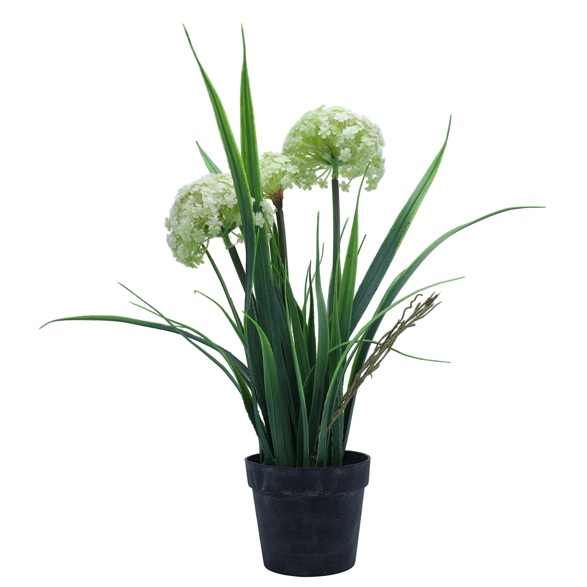 Artificial Allium Flower Plant in Black Pot at Zubaidas Homestore Pakistan