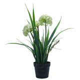 Artificial Allium Flower Plant in Black Pot at Zubaidas Homestore Pakistan