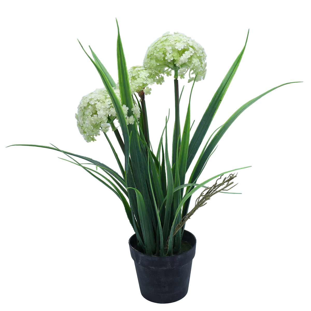 Artificial Allium Flower Plant in Black Pot at Zubaidas Homestore - The Biggest Collection of Artificial Plants In Pakistan