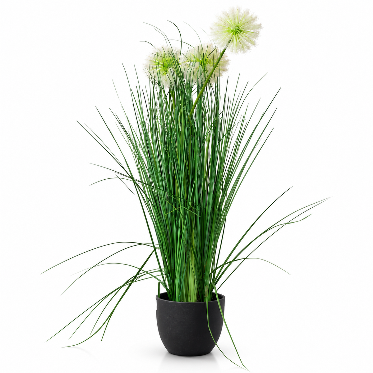 Artificial Faux Grass Plant with Black Pot at Zubaidas Homestore Pakistan