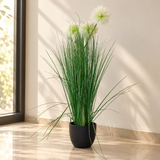 Artificial Faux Grass Plant with Black Pot at Zubaidas Homestore