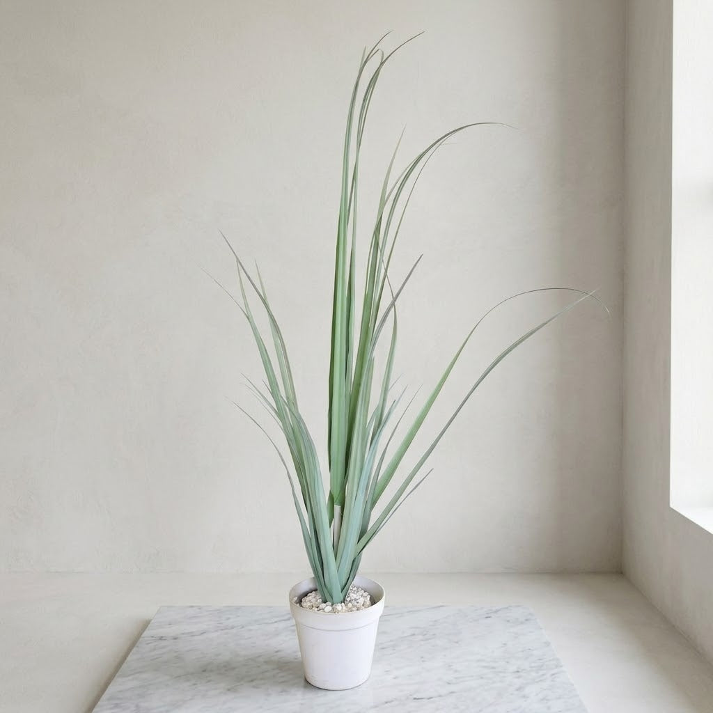 Artificial Grass Plant in White Pot at Zubaidas Homestore 