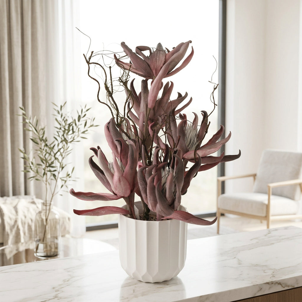 Artificial Lotus Flower in Pot Mauve at Zubaidas Homestore
