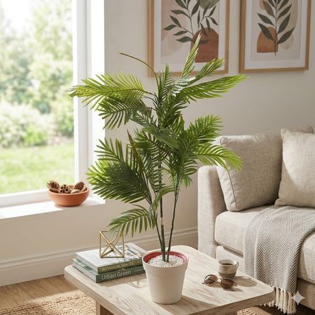 Artificial Palm Plant Green and White at Zubaidas Homestore Best for Home Shopping