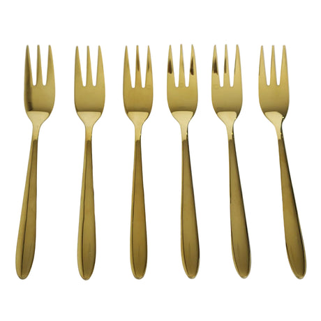 AYD 6 Pieces Fork&nbsp;Set Glossy Gold at Zubaidas Homestore Pakistan