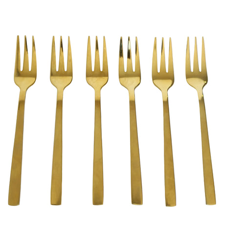 AYD 6 Pieces Fork Set Matt Gold at Zubaidas Homestore Pakistan