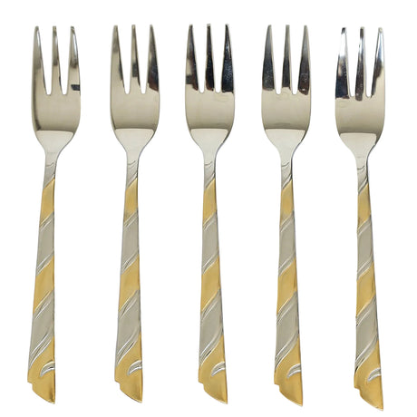 AYD 6 Pieces Fork Set Twisted Spiral 2 Tone at Zubaidas Homestore Pakistan