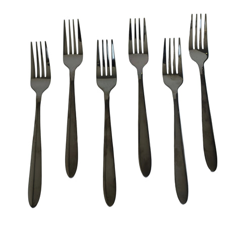 AYD 6 Pieces Table Fork Set Glossy Blackish at Zubaidas Homestore Pakistan