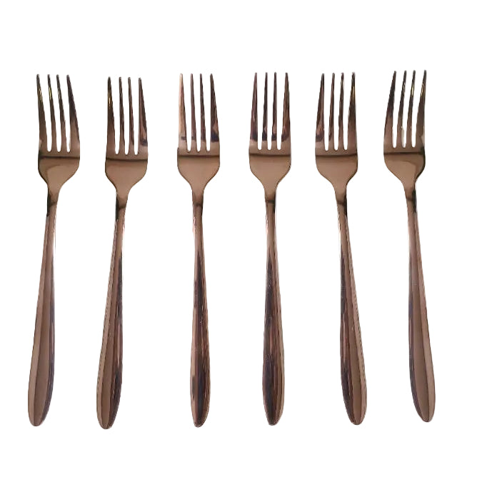 AYD 6 Pieces Table Fork Set Glossy Rose Gold at Zubaidas Homestore Pakistan