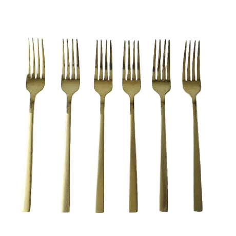 AYD 6 Pieces Table Fork Set Matt Gold at Zubaidas Homestore Pakistan