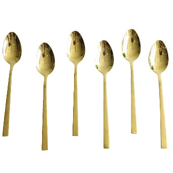 AYD 6 Pieces Table Spoon Set Matt Gold Zubaidas Homestore Pakistan