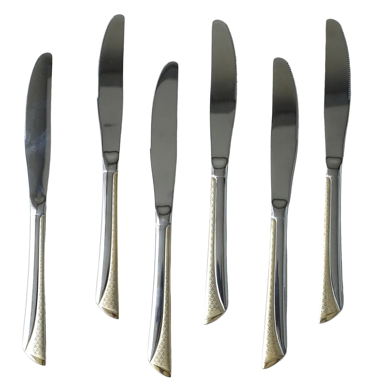 AYD 6pc Table Knife Set Two Tone Gold at Zubaidas Homestore Pakistan