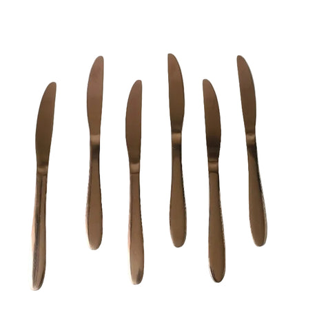 AYD 6pcs Table Knife Set 4mm Rose Gold Stainless Steel at Zubaidas Homestore Pakistan