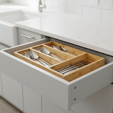 Bamboo Cutlery Organizer 4 Compartment at Zubaidas Homestore 