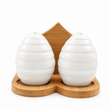 Bamboo Salt and Pepper Shaker with Napkin Caddy at Zubaidas Homestore Pakistan