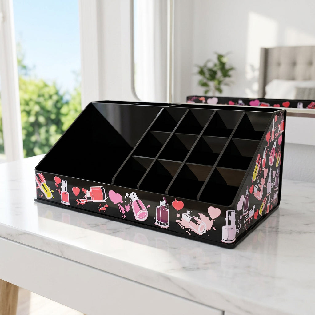 Beauty Organizer Black with Multiple Compartments at Zubaidas Homestore