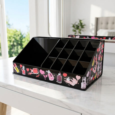 Beauty Organizer Black with Multiple Compartments at Zubaidas Homestore