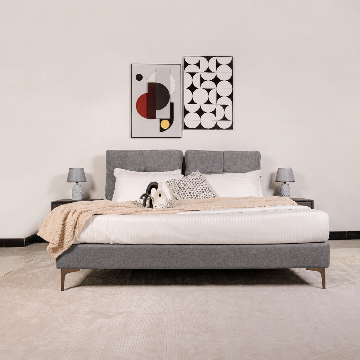 BED LOFT WITH NIGHT TABLES CASTELLO GREY