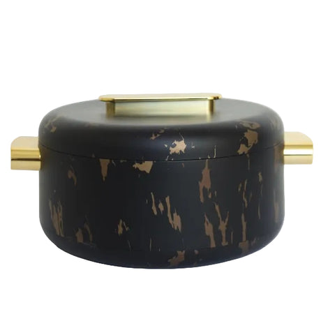 Black Marble Finish Hot Pot Set With Gold Handles at Zubaidas Homestore Best for Home Shopping 