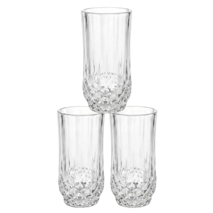 Blinkmax 3 Pieces Crystal Cut Highball Glass Set at Zubaidas Homestore