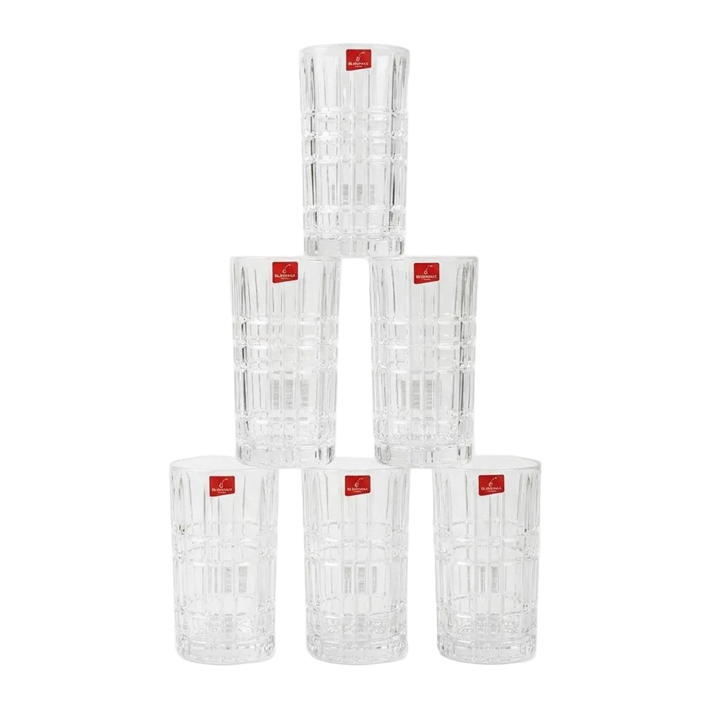 Blinkmax 6 Piece Grid Cut Crystal Glass Set at Zubaidas Homestore