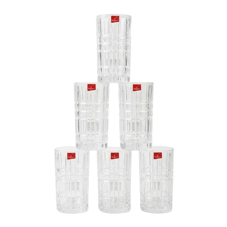 Blinkmax 6 Piece Grid Cut Crystal Glass Set at Zubaidas Homestore